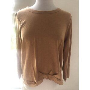 Rafaella Solid Textured Twist Front Top, Dark Yellow. Sz Large - Pullover-